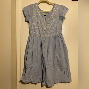 Vintage Denim Dress with Embroidery Detail